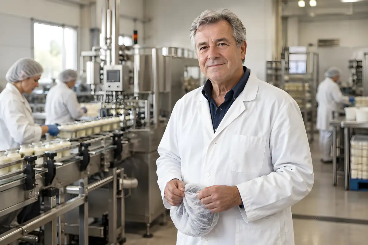 Dirigeant d'une PME agroalimentaire au bout de sa ligne de production